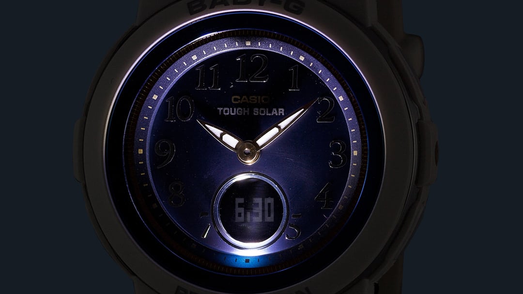 Super Illuminator (high-brightness LED light) for maintaining watch readability in the dark