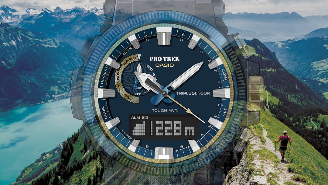 Triple Sensor (digital compass, barometer/altimeter, and thermometer) senses natural changes