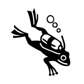 The frog wears diving gear in a nod to the watch’s specifications for scuba diving.